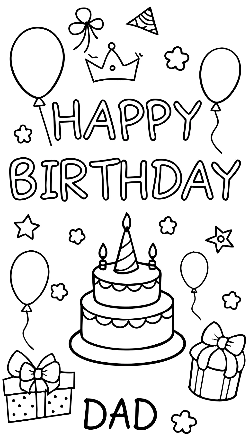 happy birthday dad coloring pages printable